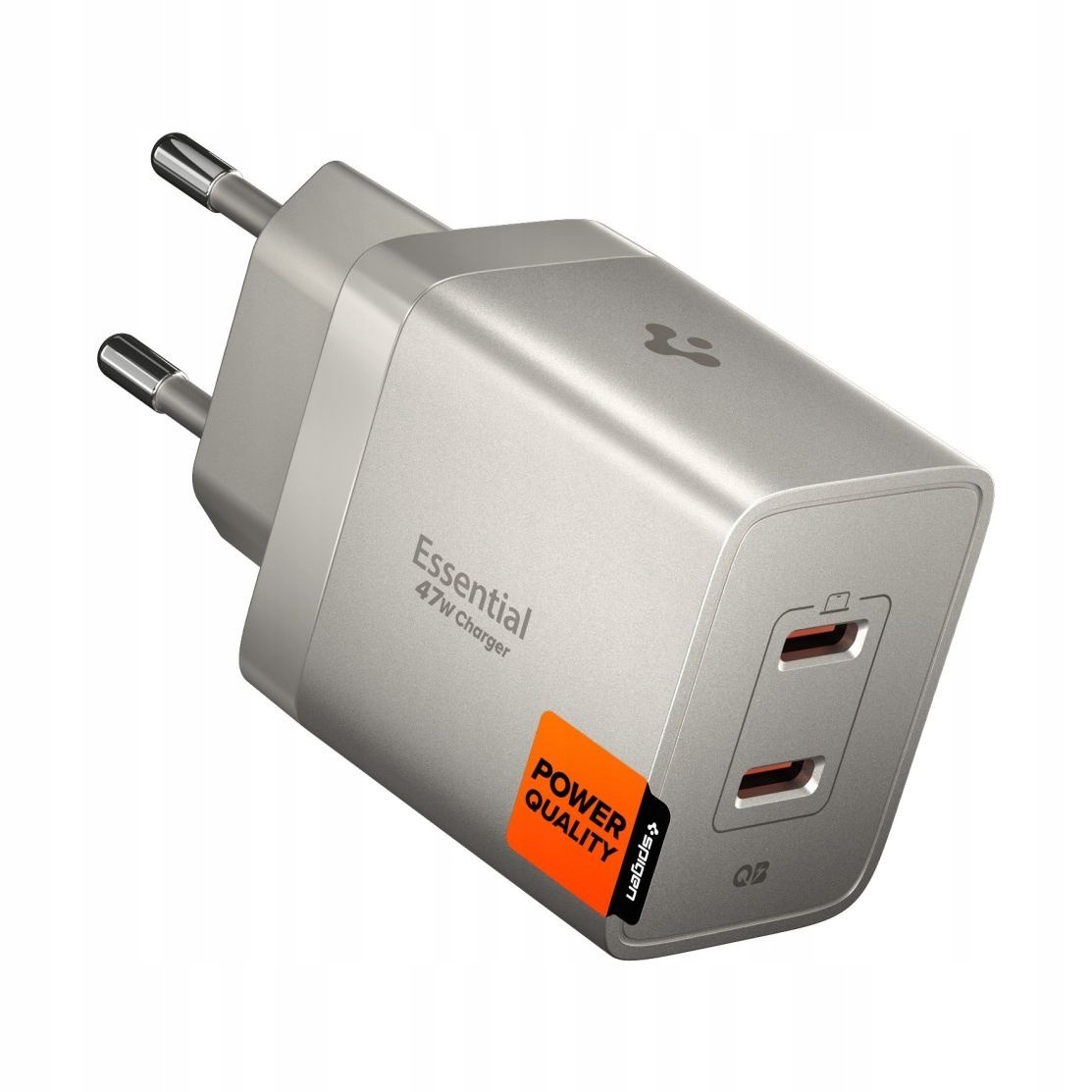 Ładowarka sieciowa 2× Usb-c 47W Spigen Essential tytanowa
