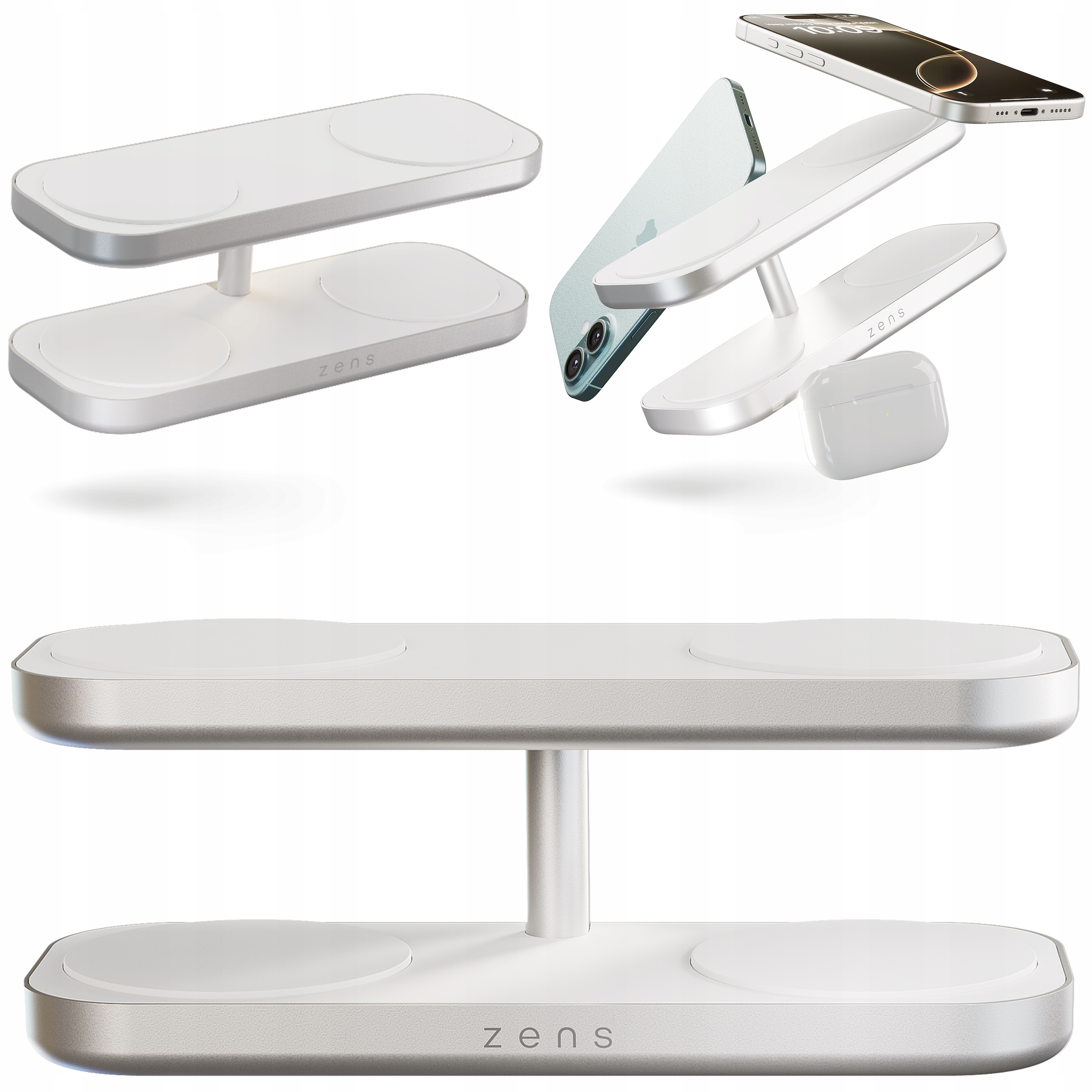 Zens Quattro Charger Pro 4 Ładowarka Bezprzewodowa Qi2 4x 15W do Apple
