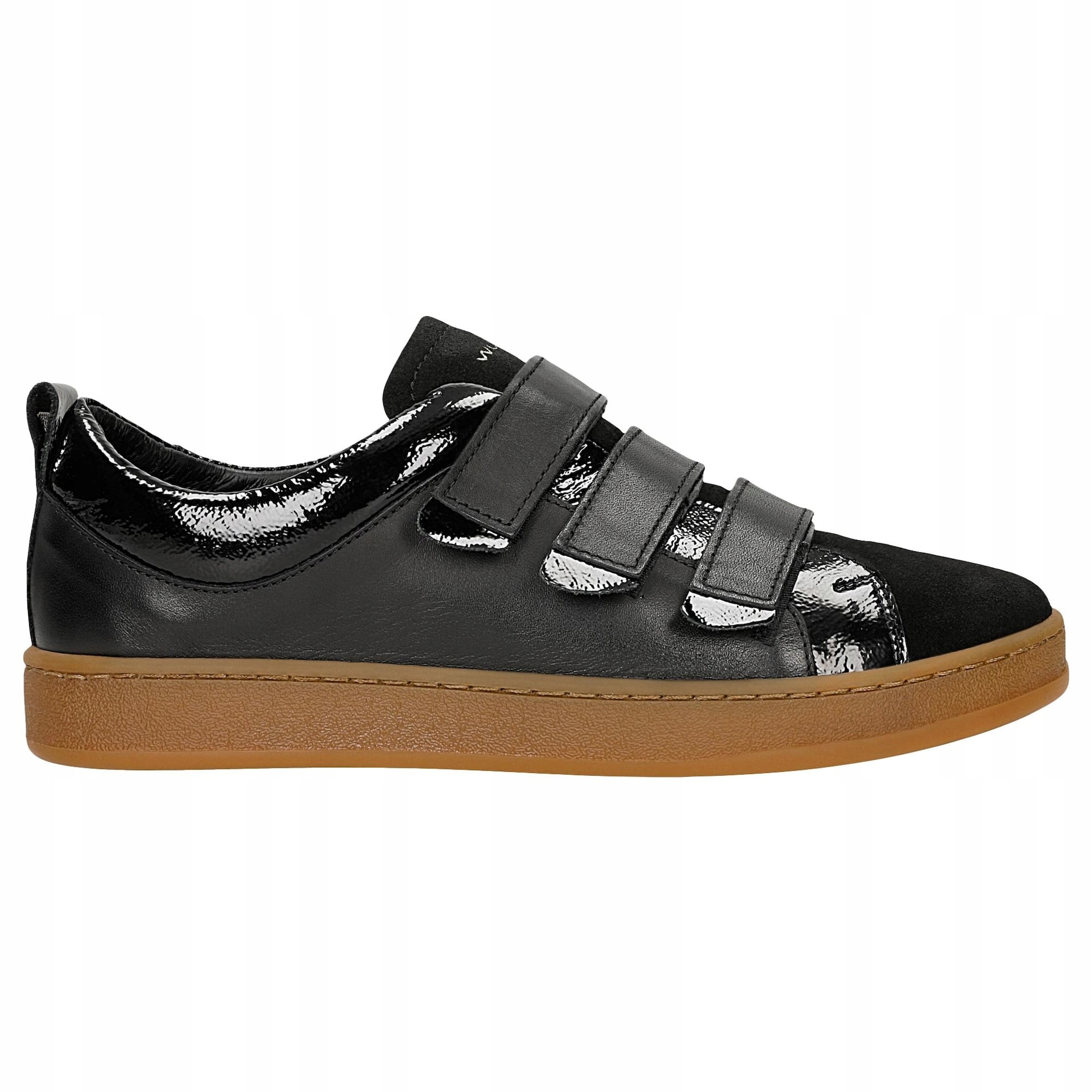 Černé dámské tenisky z kombinované kůže se zapínáním na suchý zip, velikost vel.