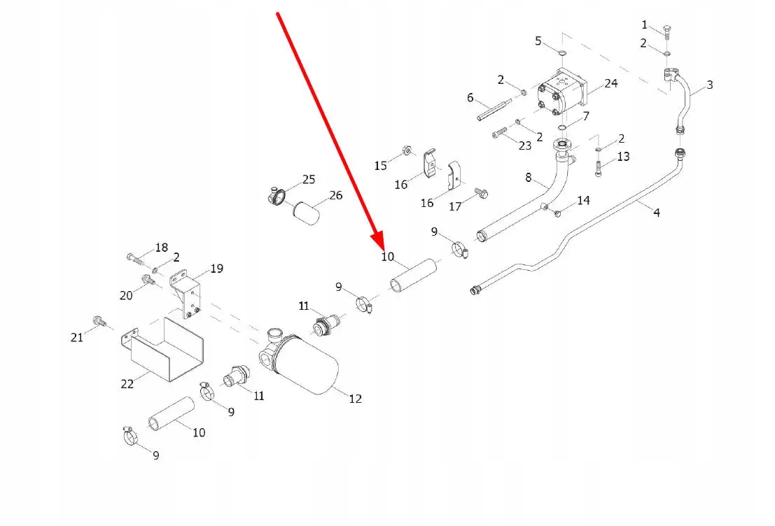 TS06581110003 Przewód hydrauliczny Producent części Arbos