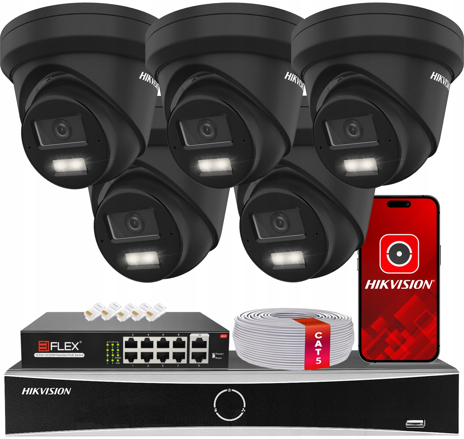 Sada na monitorovanie 8MPx Hikvision Acusense 5x DS-2CD2383G2-LI2U Black PoE