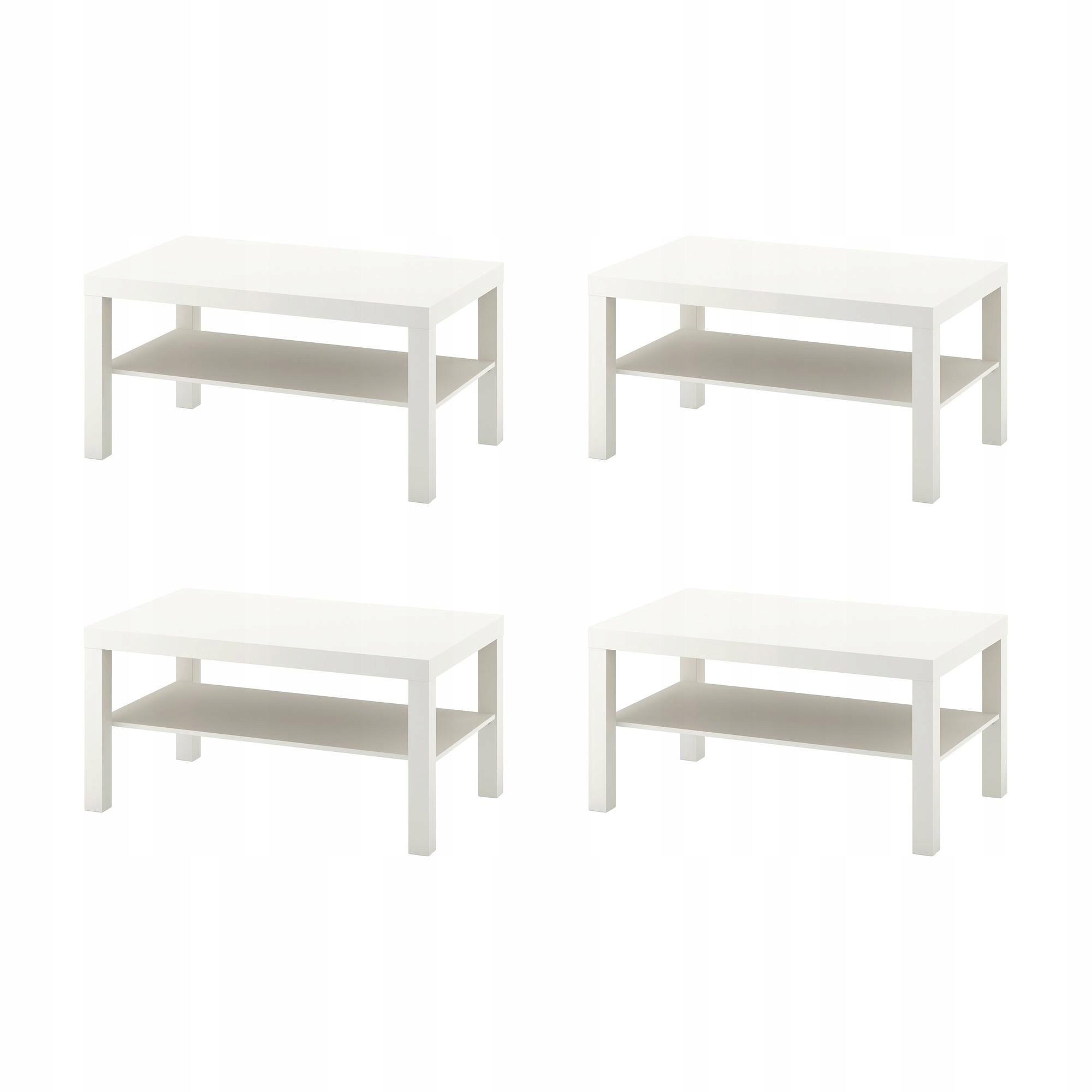 4 szt. Stolik kawowy Lack biały 90x55 cm nowoczesny design Lack