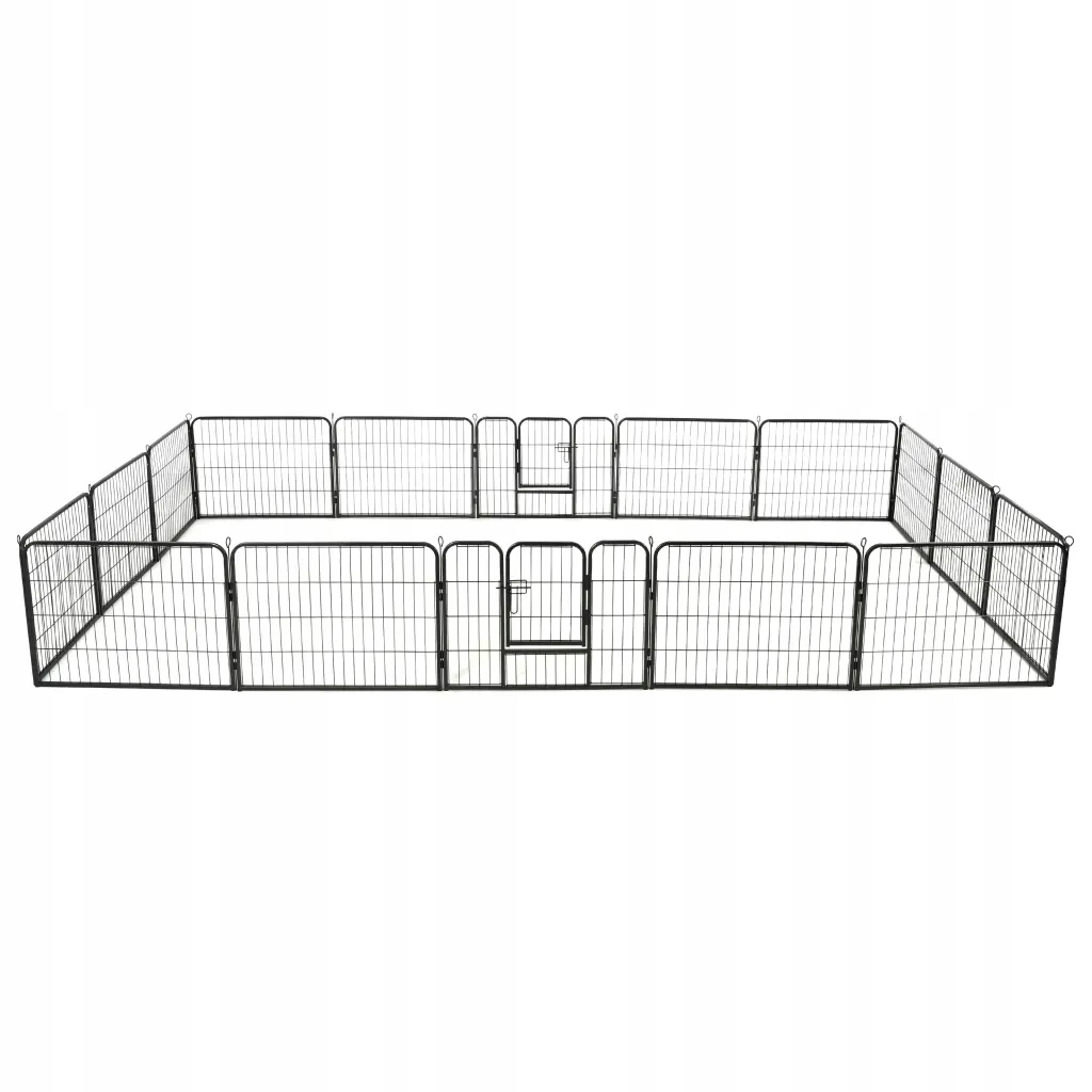 Levně Ohrádka pro psy 16 panelů ocelová 60 x 80 cm černá