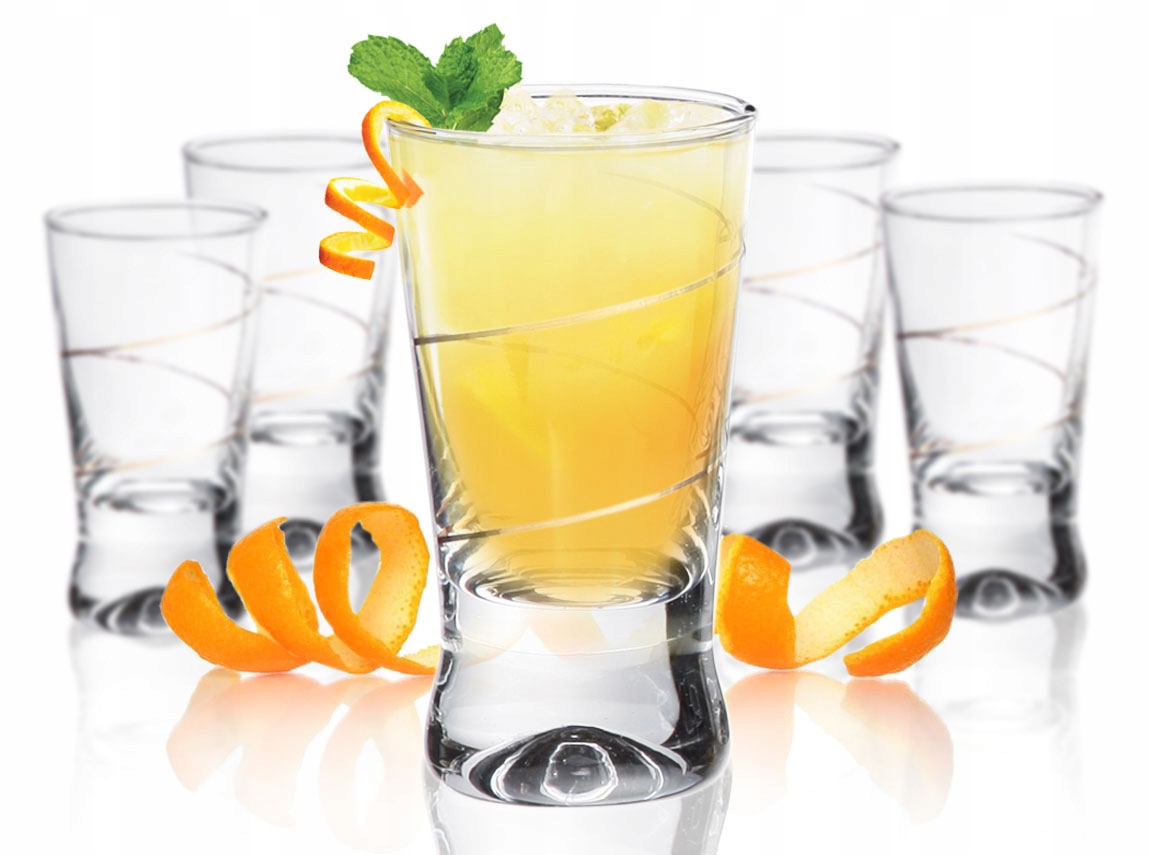 

Kpl 6 x Kieliszki do wódki X Złota Spirala, Piękne