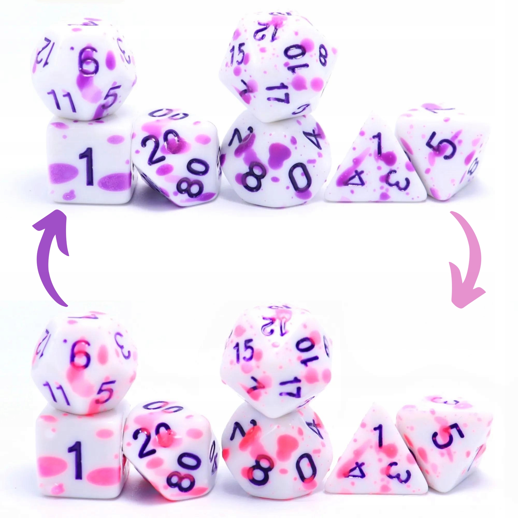 GLAMOUR ZESTAW 7 KOŚCI KOSTEK RPG