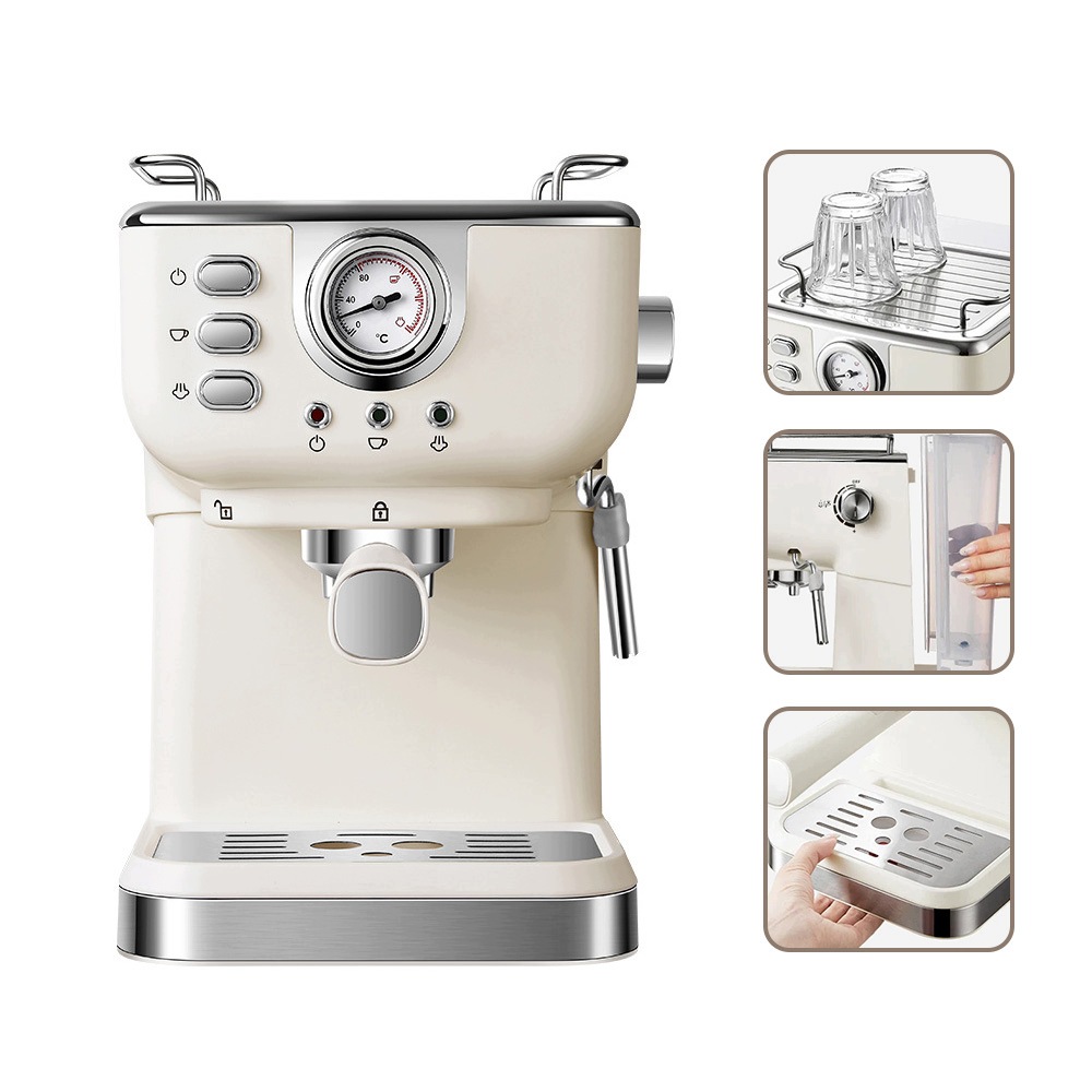 Automatický tlakový kávovar 20 bar 1050 W 1.5 l napěňovač mléka