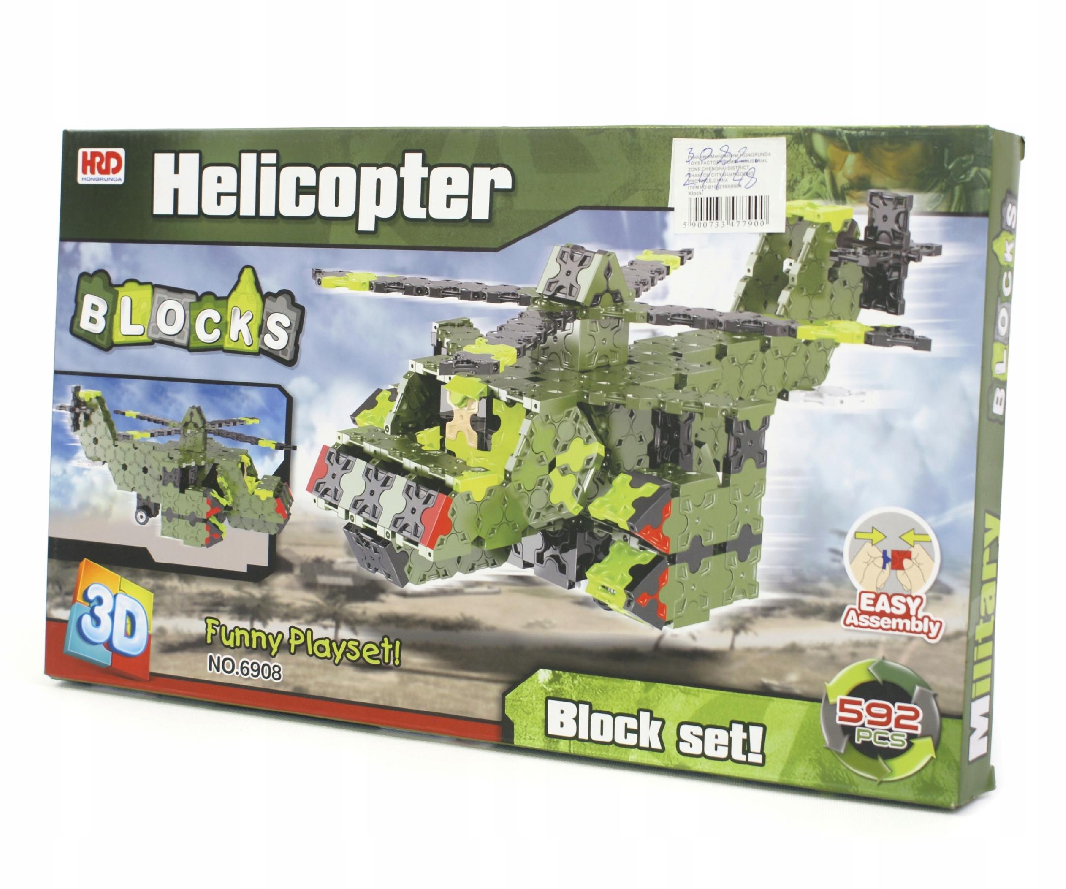 

Klocki Militarne 3D Wojskowy helikopter 592EL.