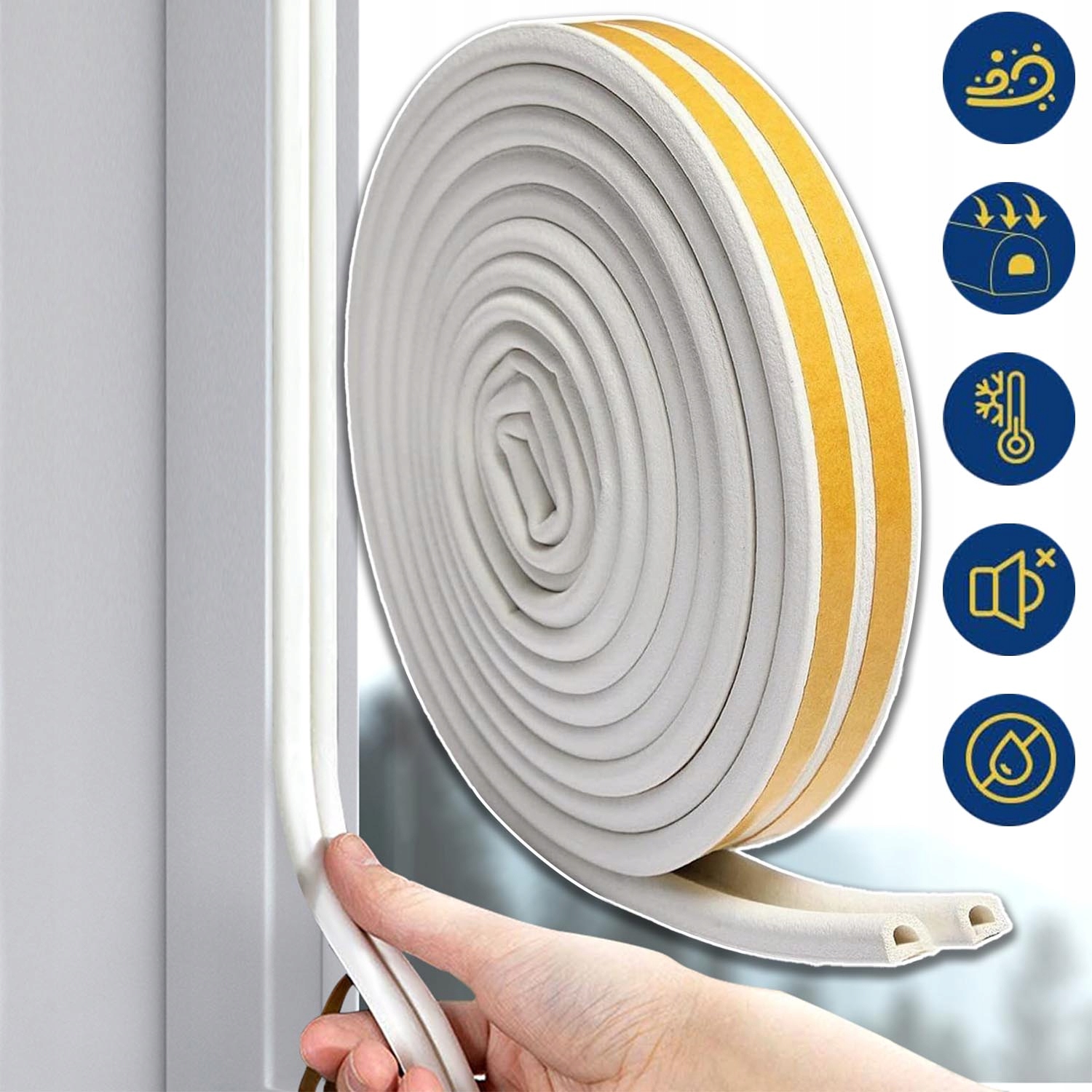 SAMOPRZYLEPNA TAŚMA USZCZELNIAJĄCA DO DRZWI, OKIEN, IZOLACJA AKUSTYCZNA