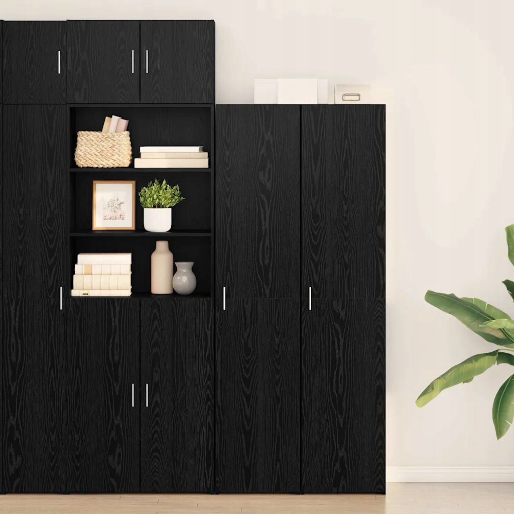 vidaXL Vysoký bufet 2 pcs Černý dub 40 x 42,5 x 185 cm