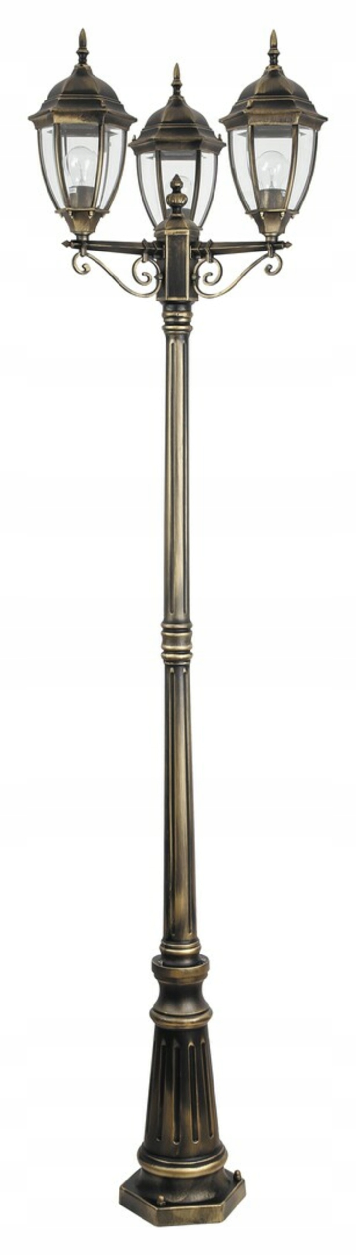 Vonkajšie stĺpikové svietidlo Rabalux Toronto 3x E27, antická zlatá, IP44, 23