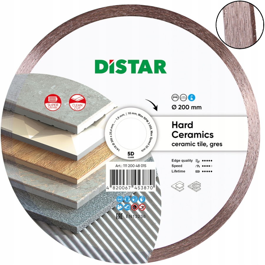 

Distar Tarcza diamentowa Hard Ceramics 200x25,4mm
