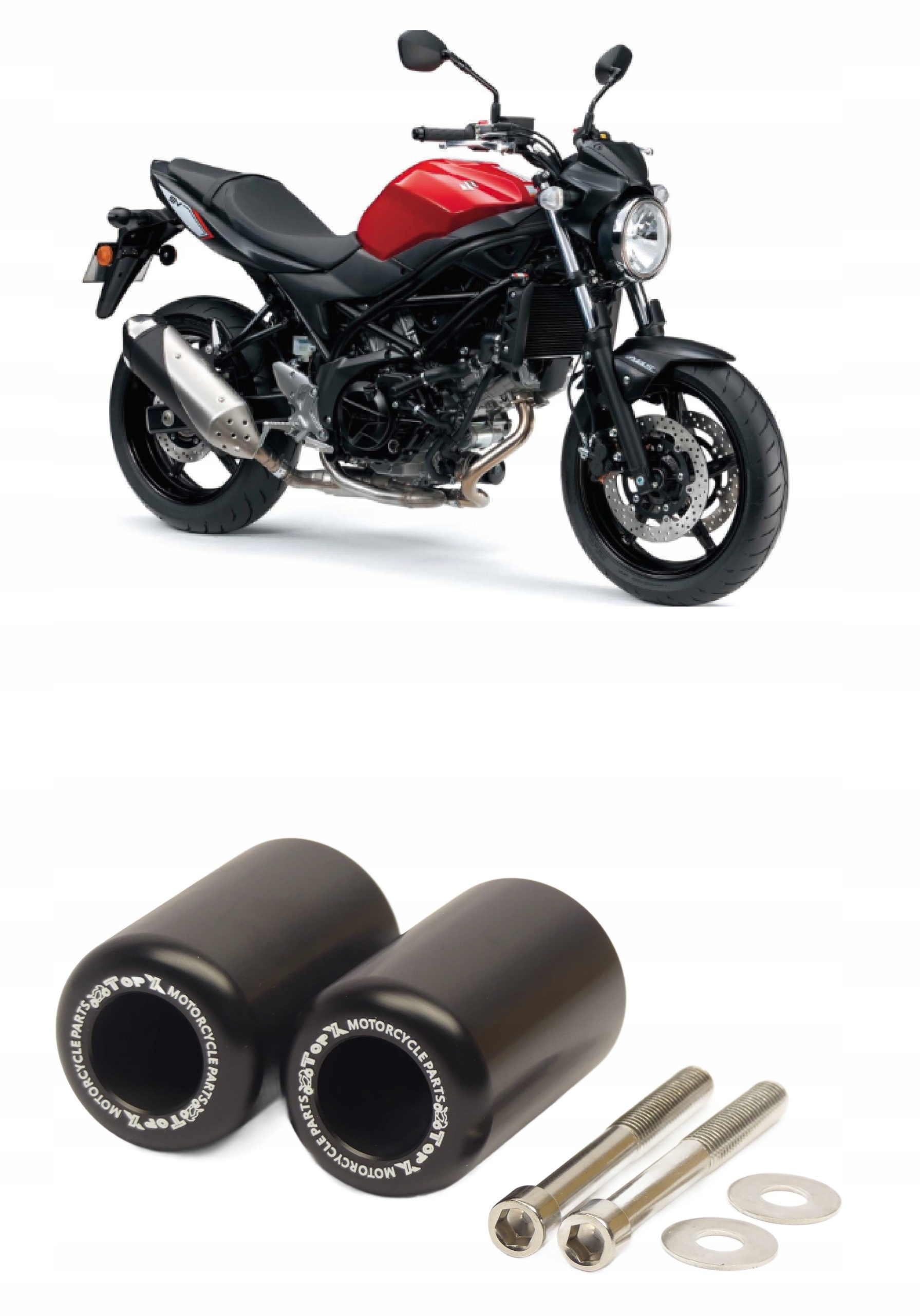 Crash pady Crashpady uniwersalne Motocykl Fi 12 mm TopX 2szt Gmole slidery