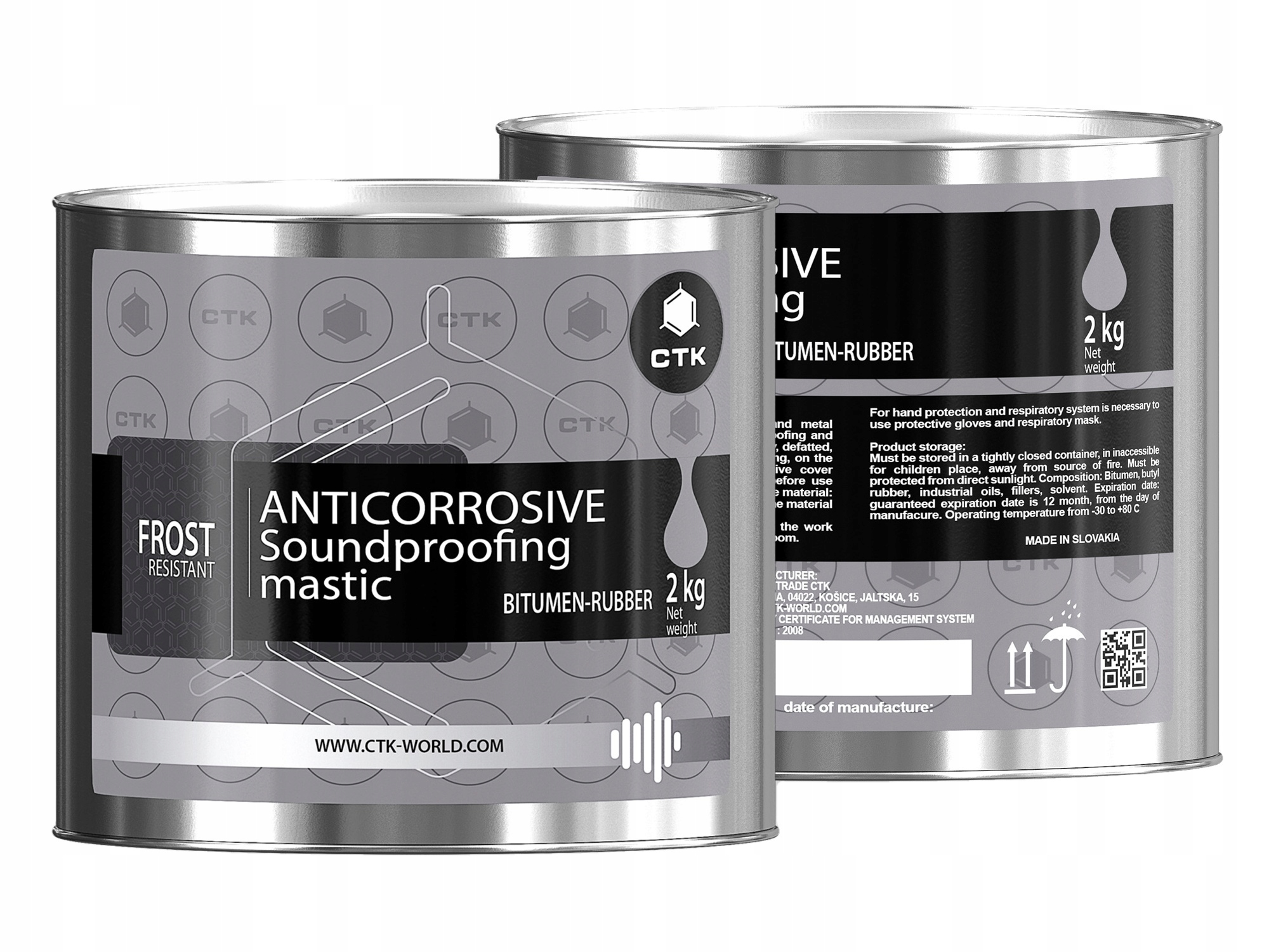 Ctk Defender pasta butylowa do wygłuszania podłogi i nadkoli w aucie 2kg.