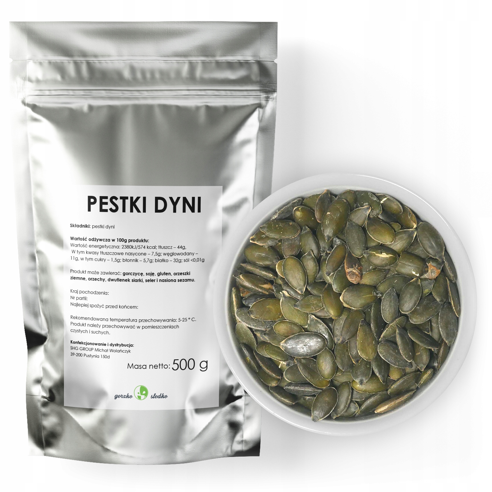 PESTKI DYNI łuskane naturalne świeże dynia 500g