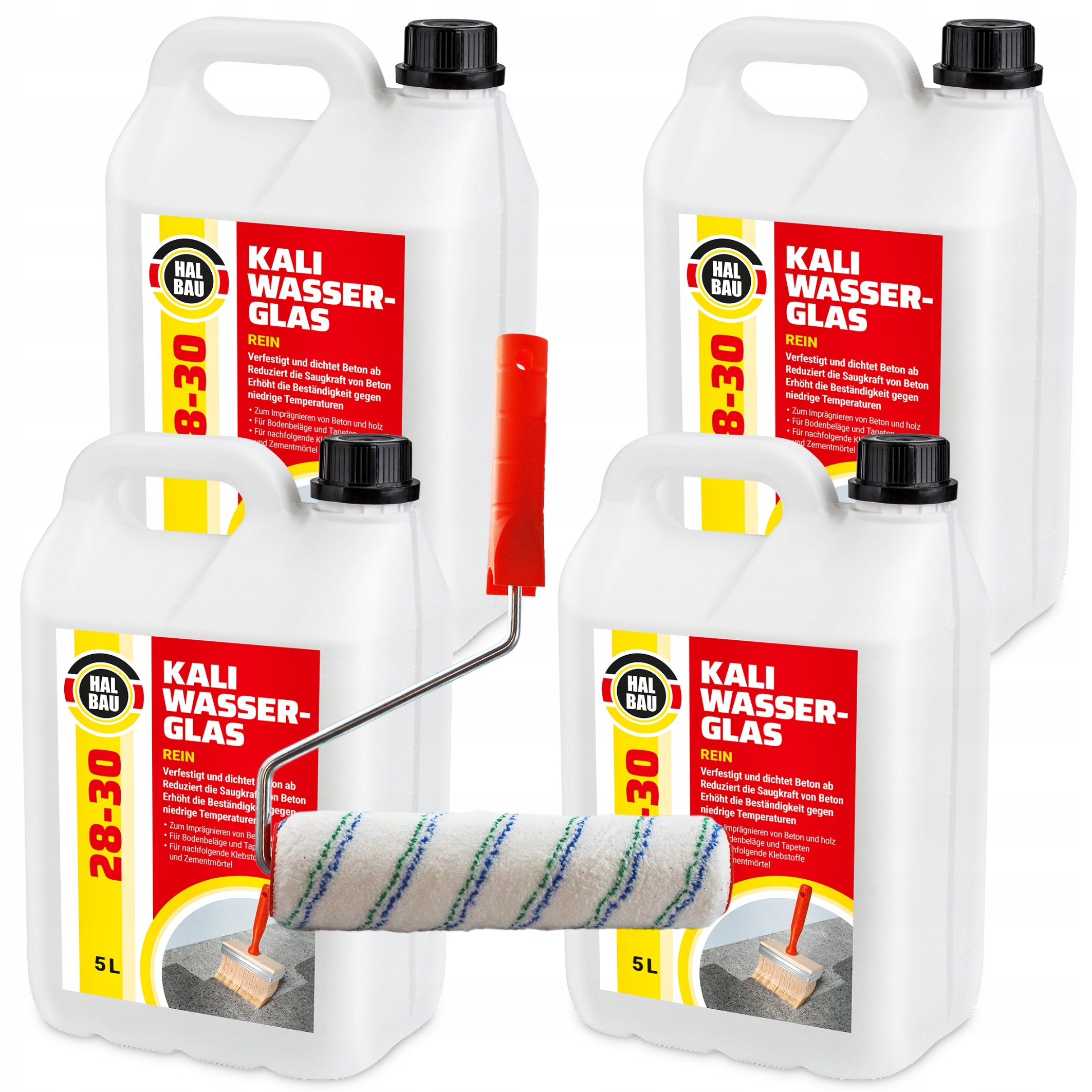 Sada Sklo Vodní 20L Draslíkové 100% Malířský váleček 25 cm