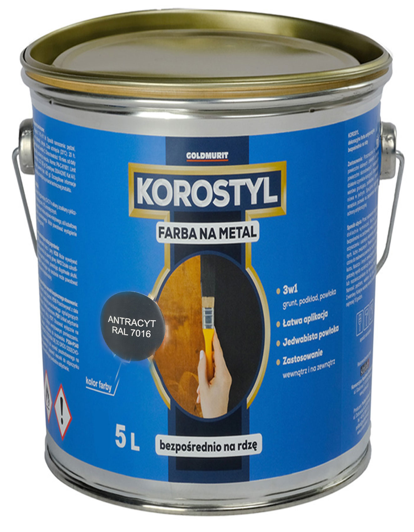 Korostyl antracyt ral 7016 5L Farba na Metal 3w1