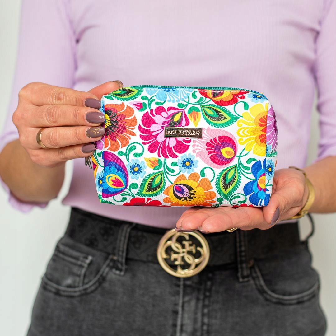 

Mała Kosmetyczka Folk Łowickie Biała