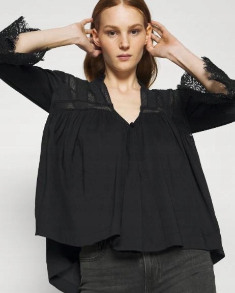 FREE PEOPLE LUŹNA TUNIKA DAMSKA Z KORONKĄ S 1BDD Rozmiar 36