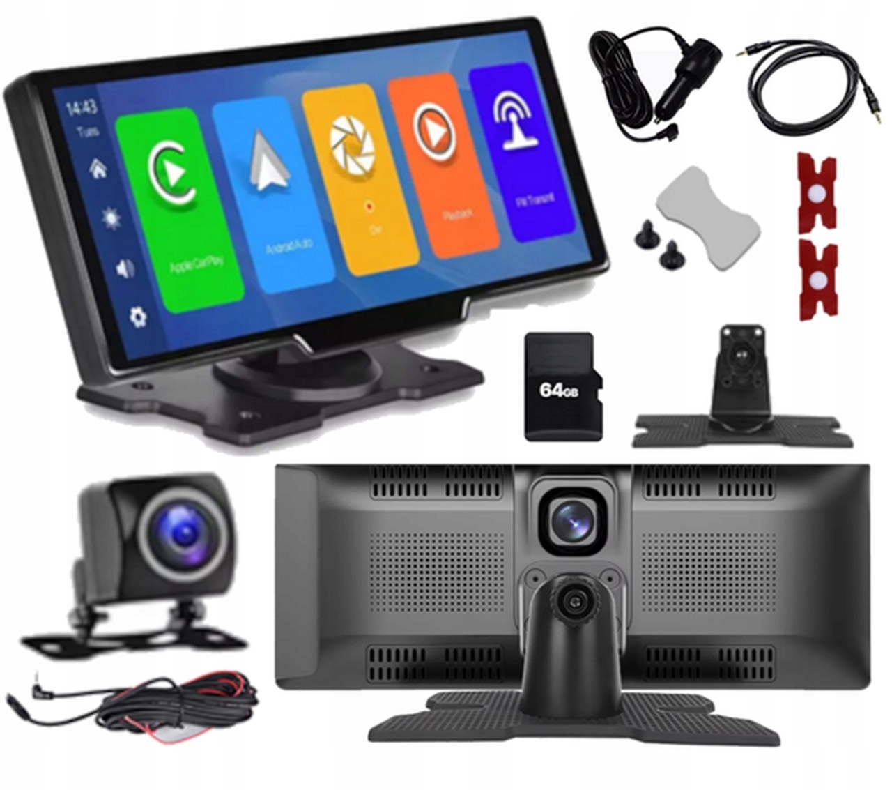 Bezdrátový Záznamník S Android Auto Carplay Obrazovkou 10,26 Palců Full Hd