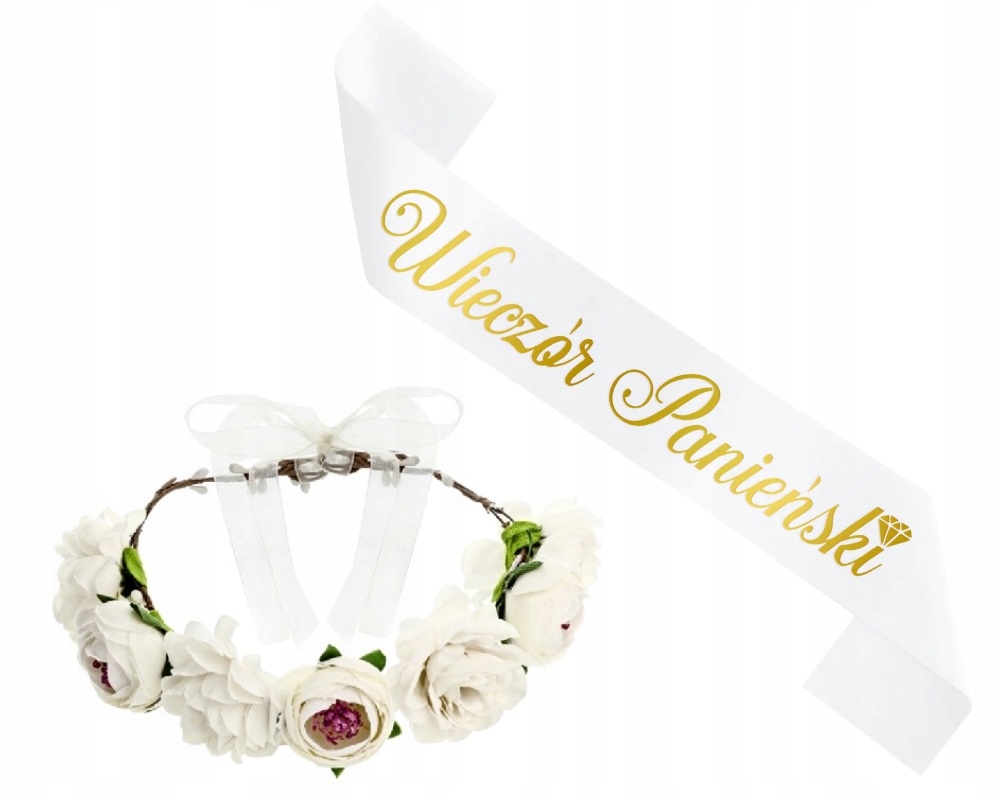 

Szarfa Wianek Wieczór Panieński Bride to be Zestaw