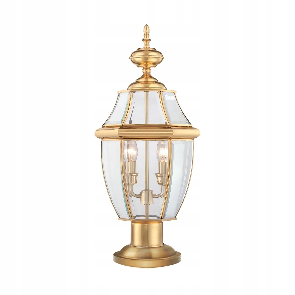 Vonkajšia stojaca lampa 2xE14 mosadz Newbury IP44 Quoizel