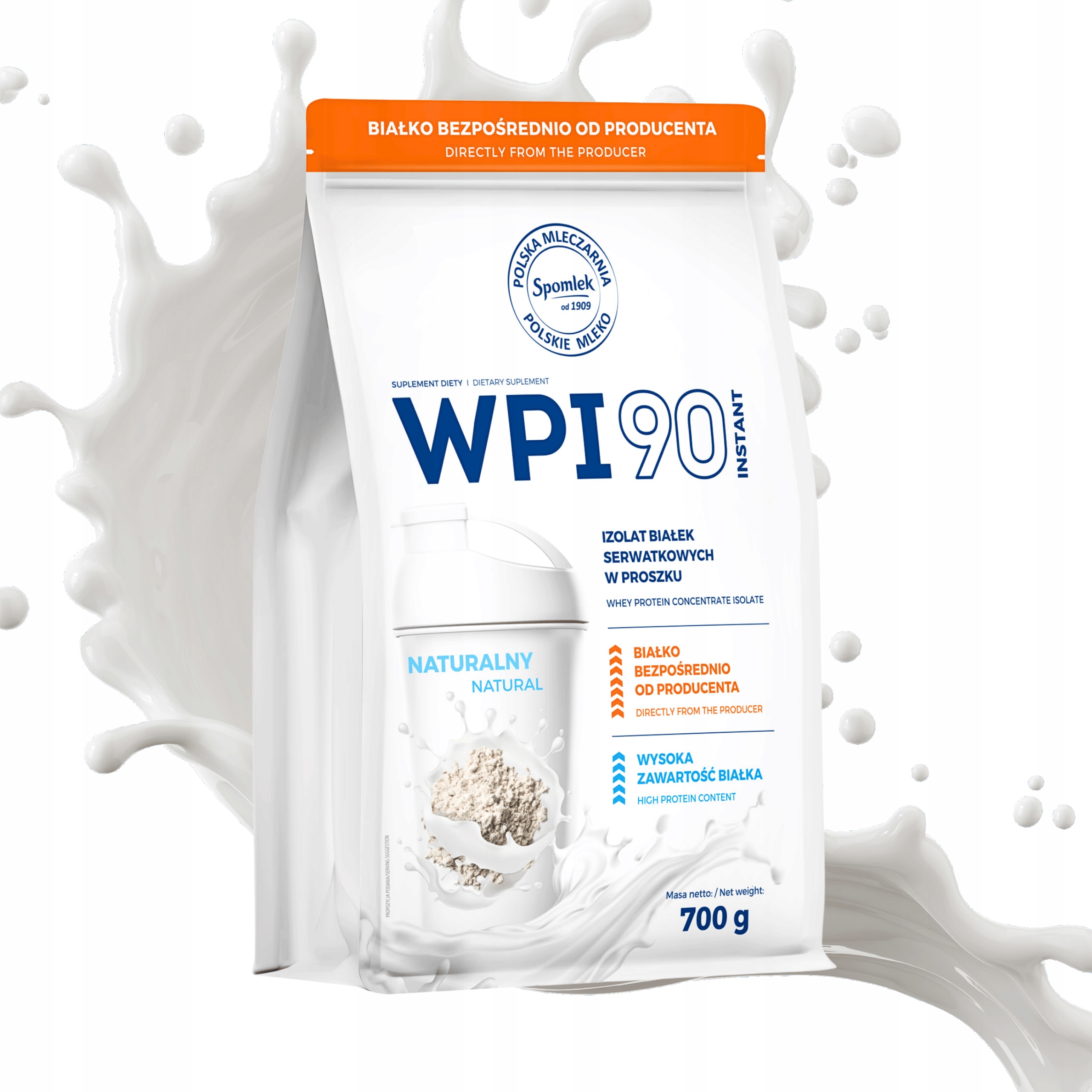 Syrovátkový Proteinový Izolát WPI90 Přírodní Protein 700g Spomlek