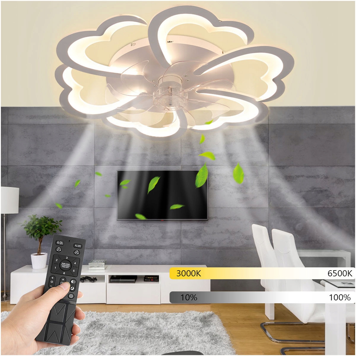 LAMPA LED 85W SUFITOWA Z WENTYLATOREM WIATRAK PILOTEM, ŚCIEMNIANA ŻYRANDOL EAN (GTIN) 0745166509447