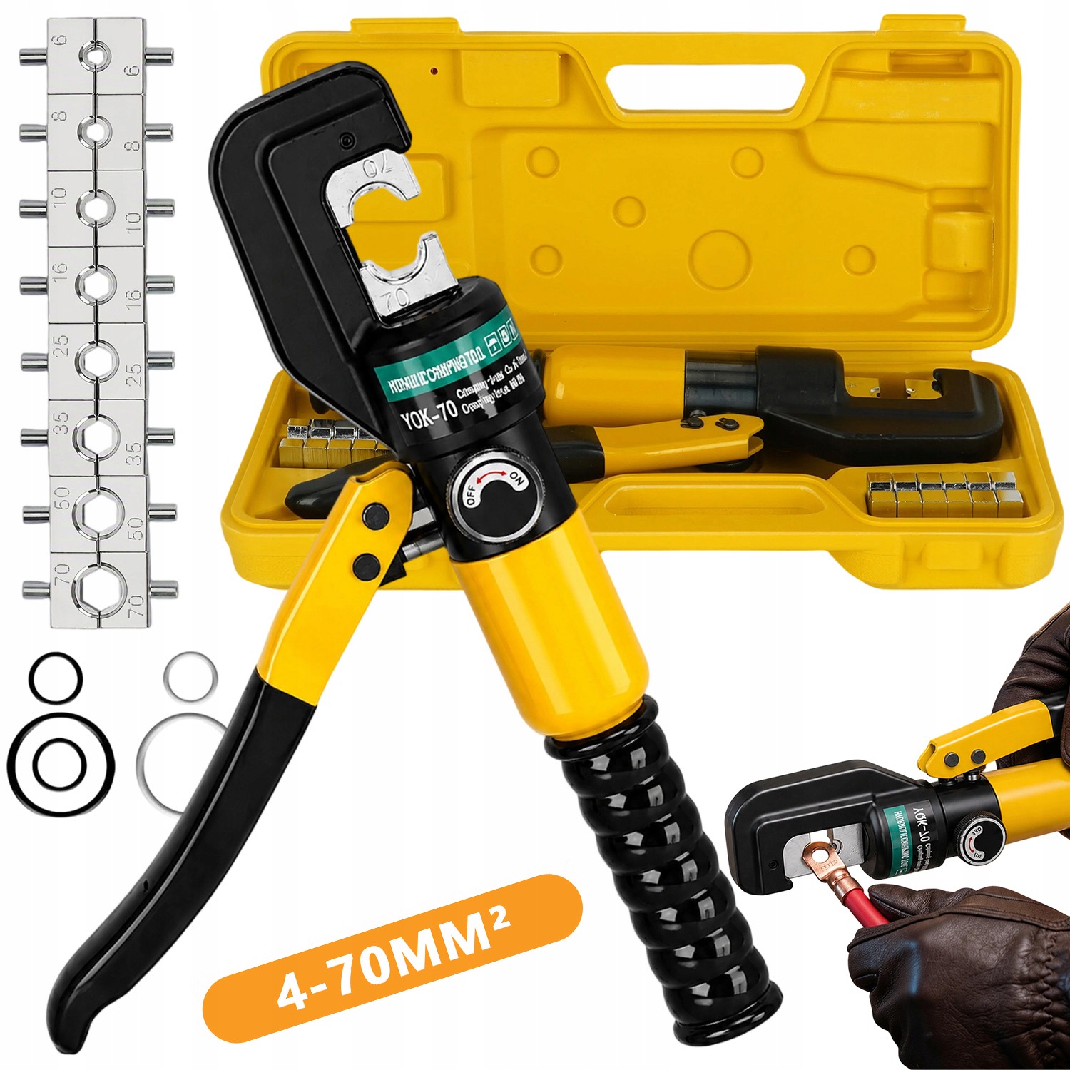 lisovací kleště na kabely hydraulické 14t ocel profesionální