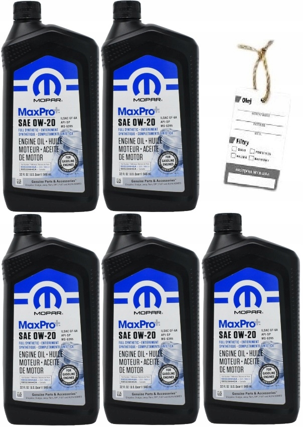 

Mopar 0W20 Maxpro+ MS6395 GF6A 5 X 0,946L