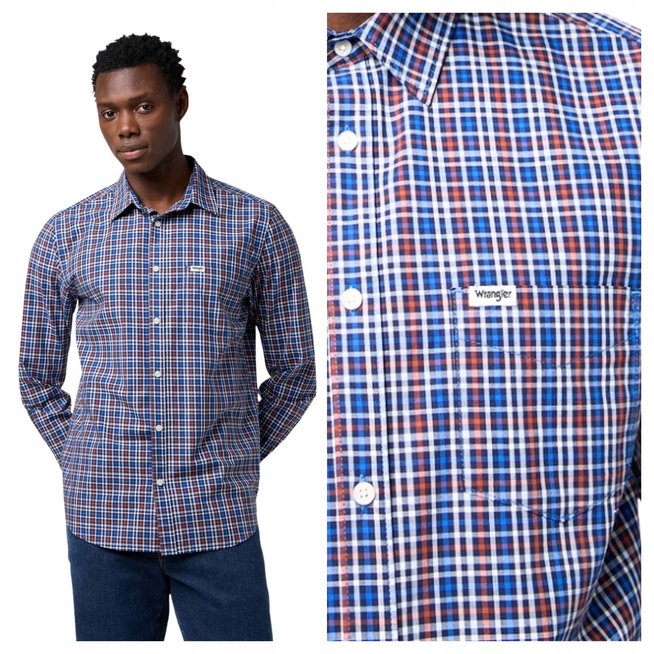 Pánská košile Wrangler 1 bod Poplin Shirt Regular Fit Kratka M