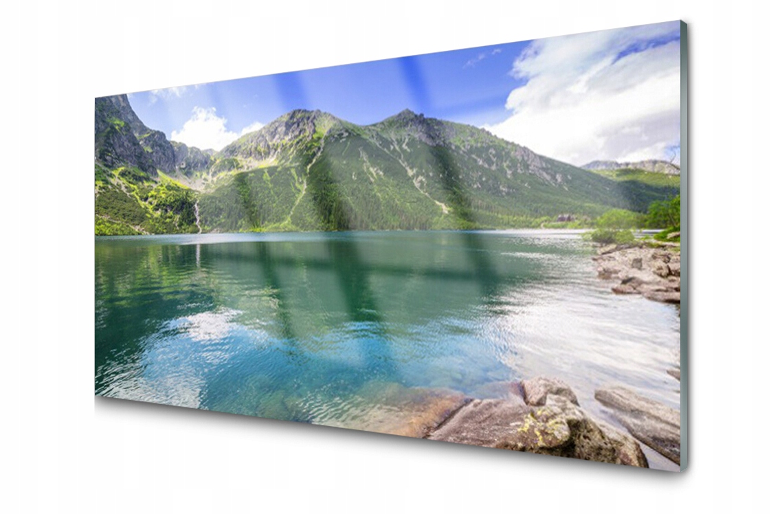 

Panel szklany Płytka Góra Jezioro 140x70 + Klej