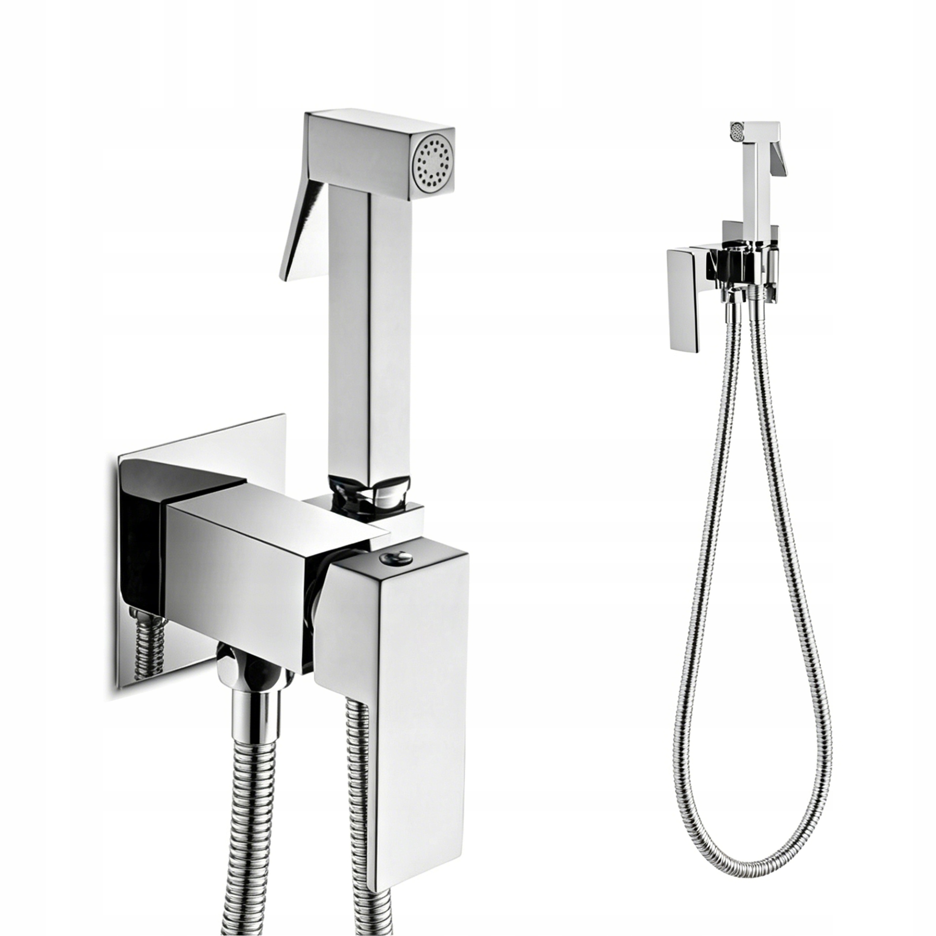 Bateria Bidetowa Podtynkowa z Regulacja Temperatury Wody Tepe Cubic Srebrny
