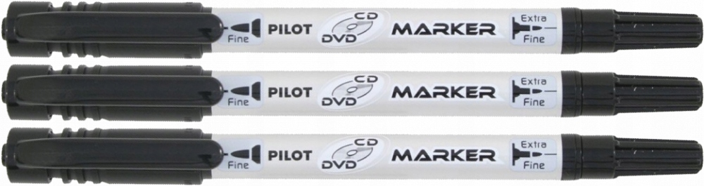 

Marker CD DVD Pilot dwustronny czarny x3 szt