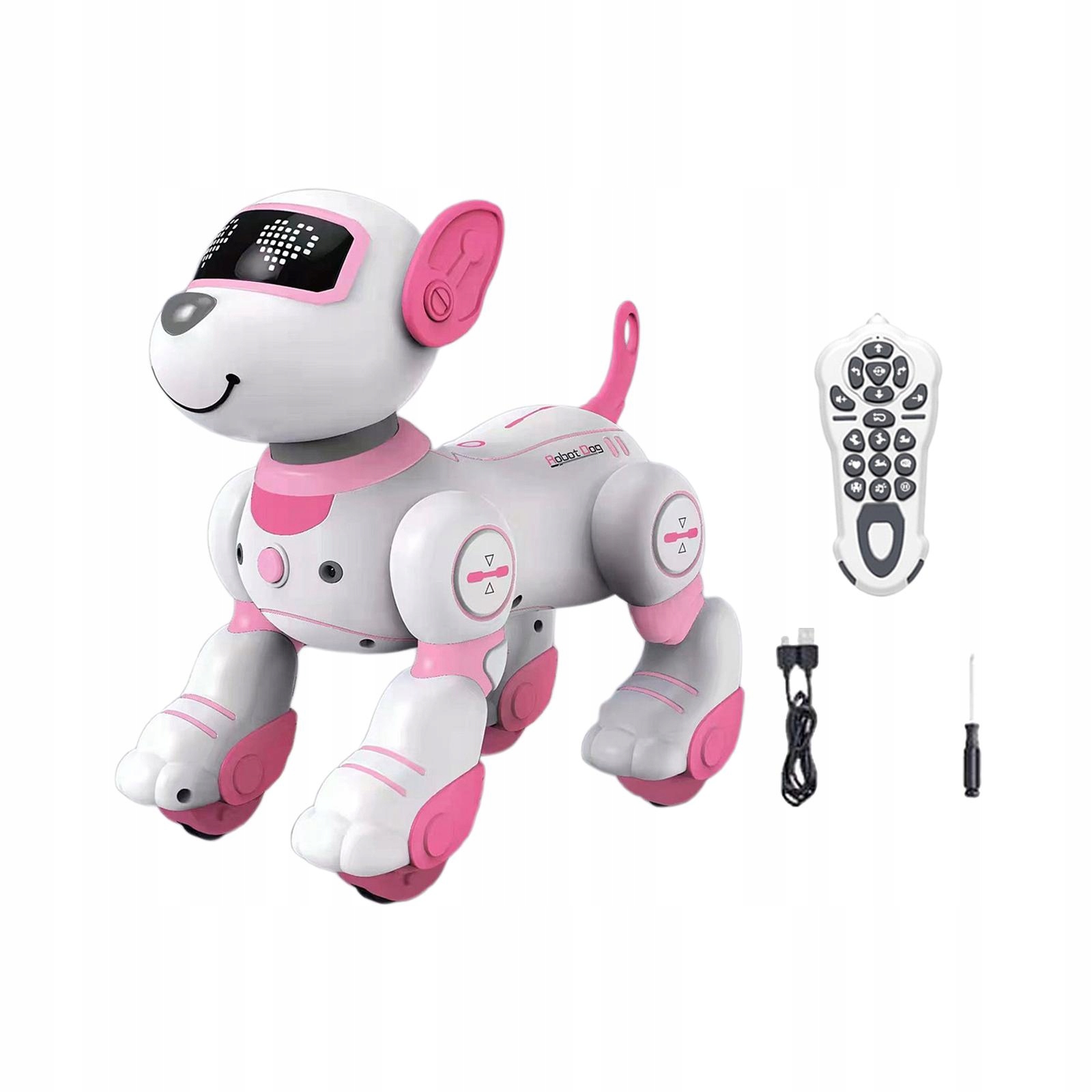 Cute Smart Robot Dog Toys Programable Interactive Play Remote Control Pink Zasilanie akumulatorowe