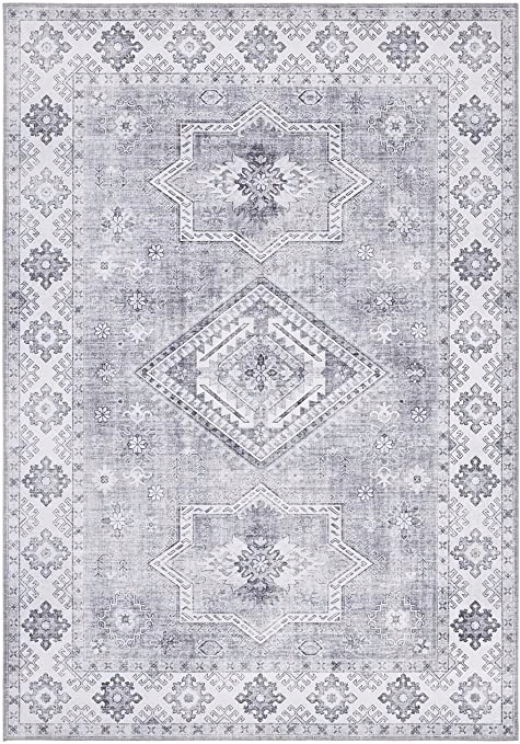 Koberec do obývacího pokoje 120x160 cm, šedo krémový, plochý, tkaný