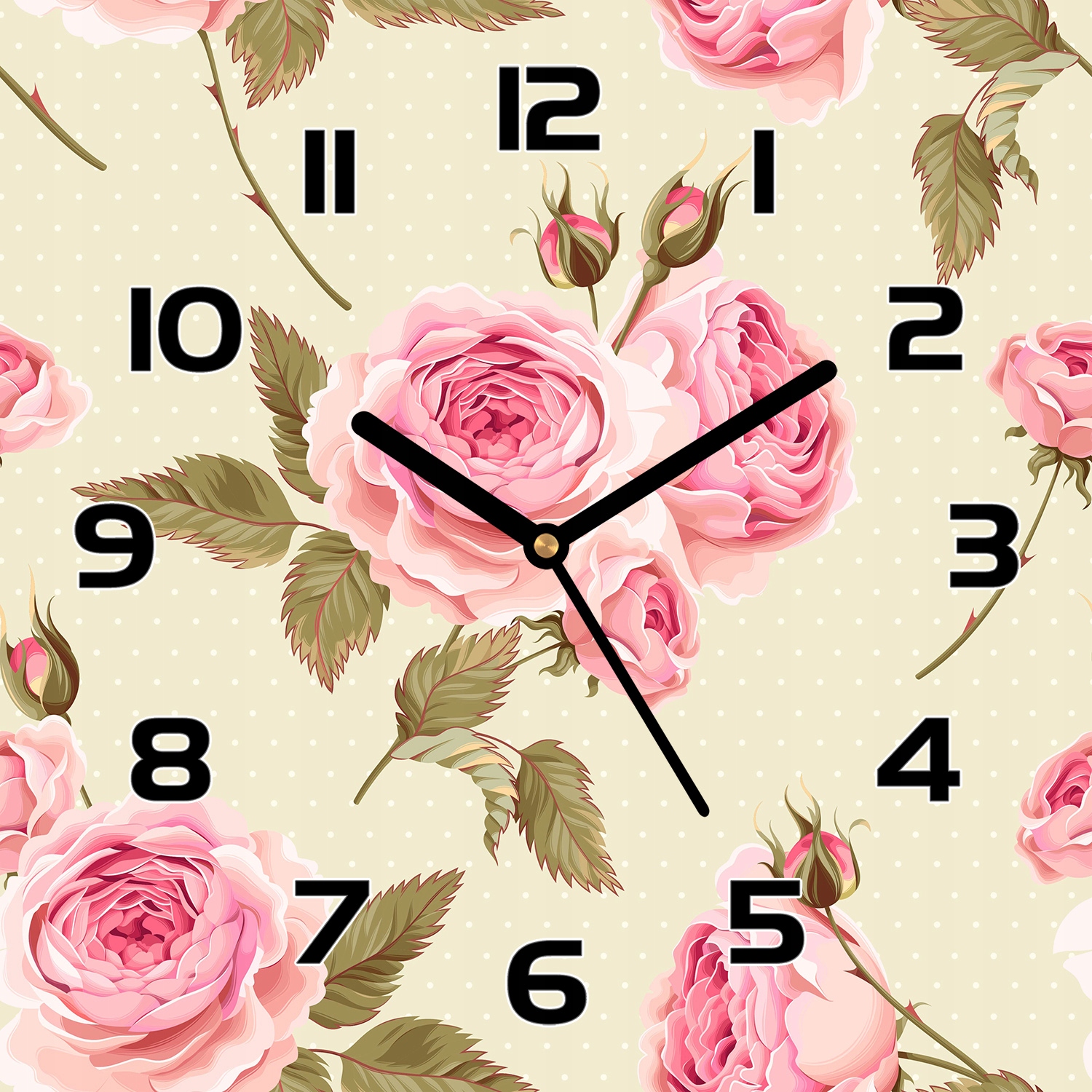 

Szklany zegar na prezentRóże angielskie 30x30 cm