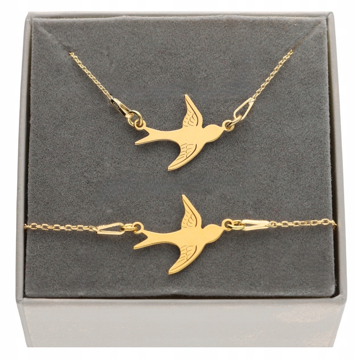 Zlatý komplet s vlaštovkou pro štěstí Celebrita vlaštovka stříbro 925