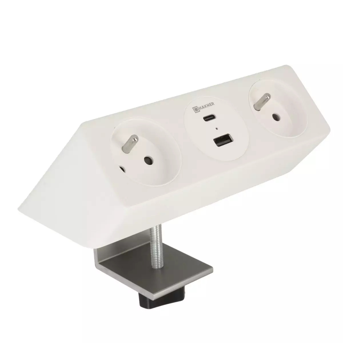 Mediaport Lumo Edge Hakner zásuvka na desku 2x230V Usb-a Usb-c bílá