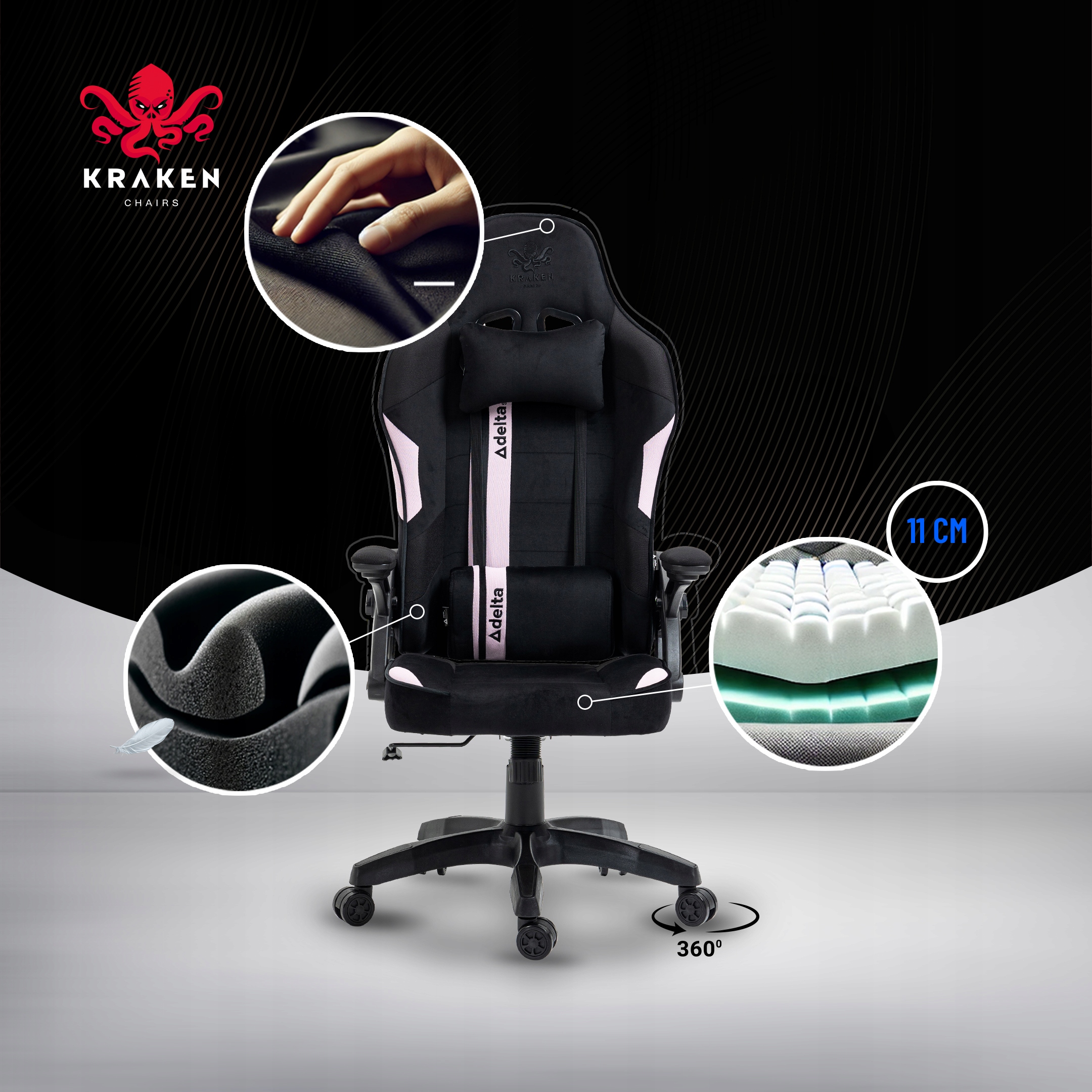 FOTEL GAMINGOWY BIUROWY KRZESŁO OBROTOWE DO BIURKA Model JUPITER