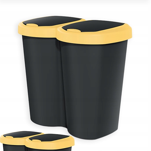 Levně Odpadkový Koš Vysoký 40 L Dvojitý Pro Třídění Odpadu Odpadkový Koš Se 2 Klapkami