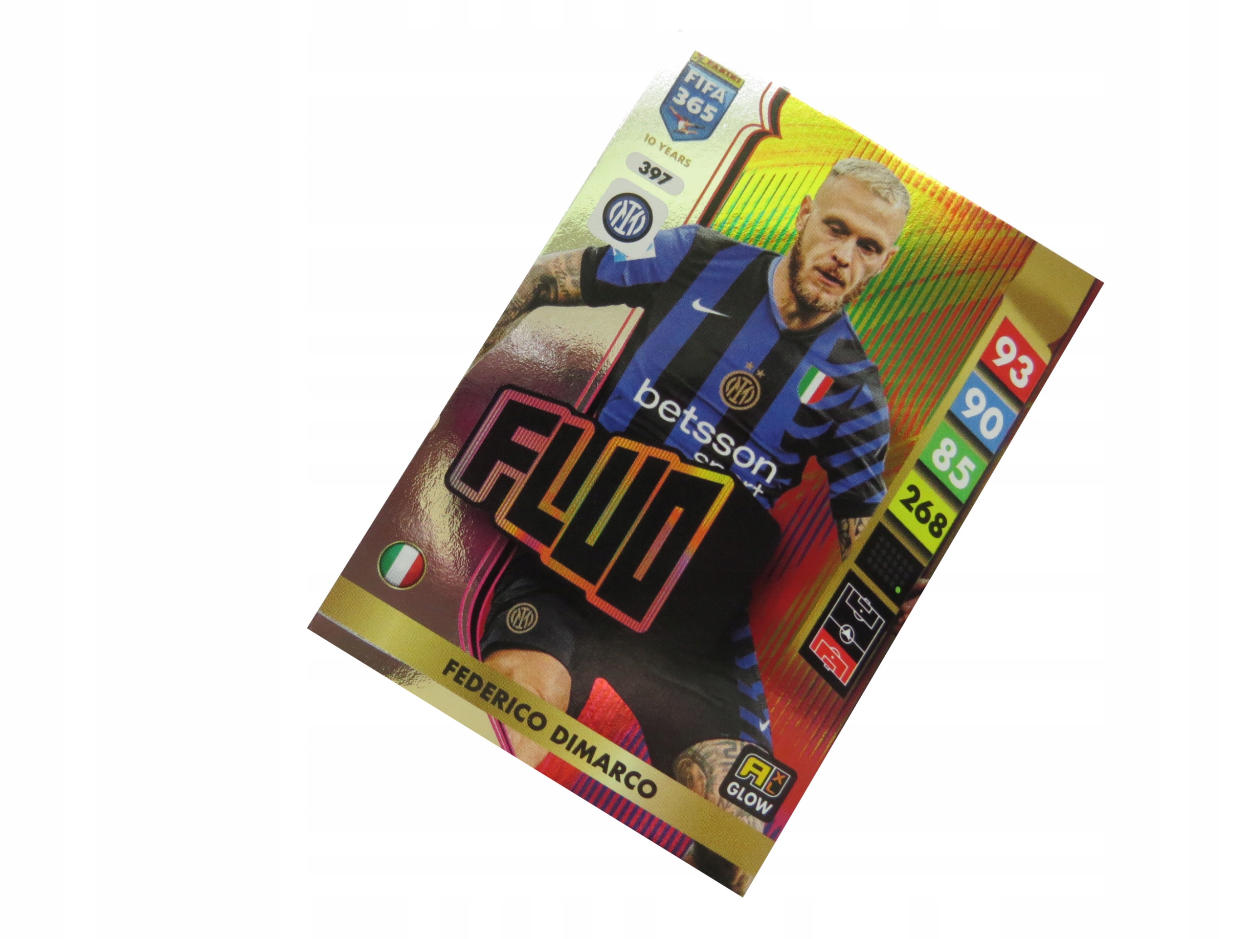 Panini Fifa 365 2025 Karty Piłkarskie Glow Fluo 397 Federico Dimarco Inter