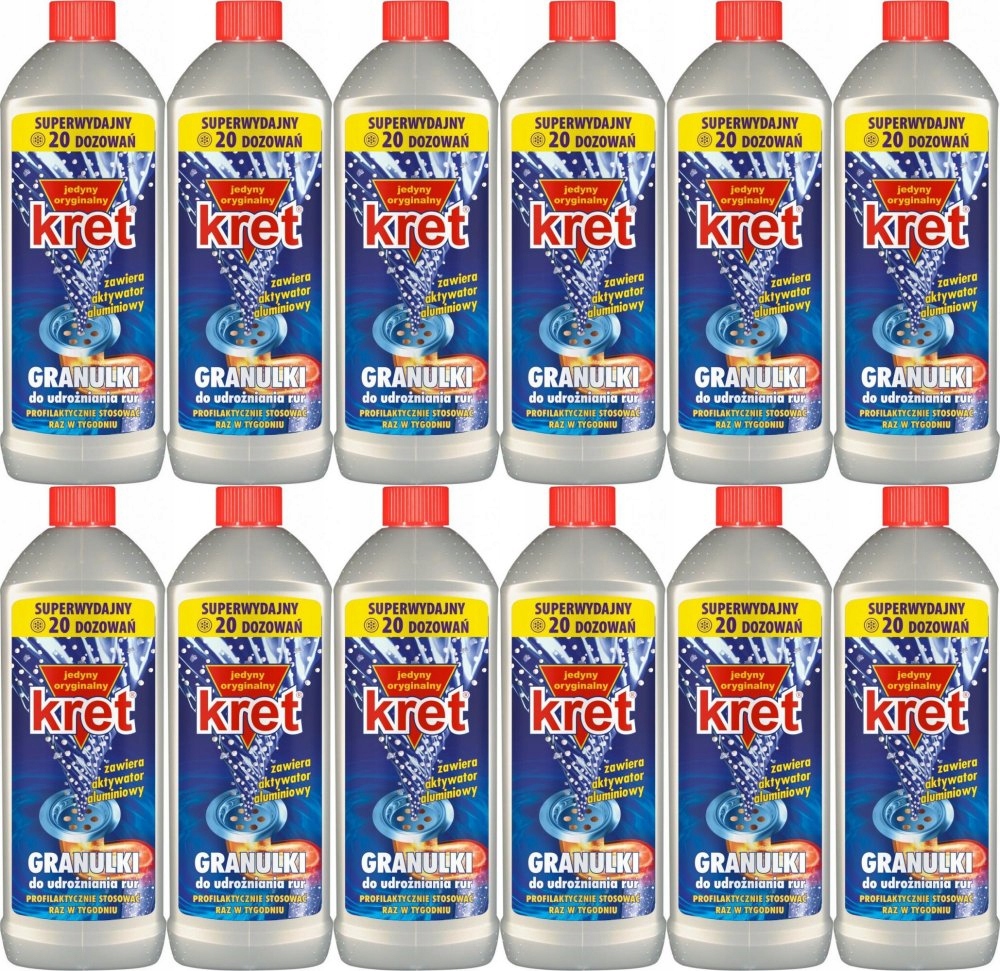 

Udrażniacz do rur Kret granulki 800g x12