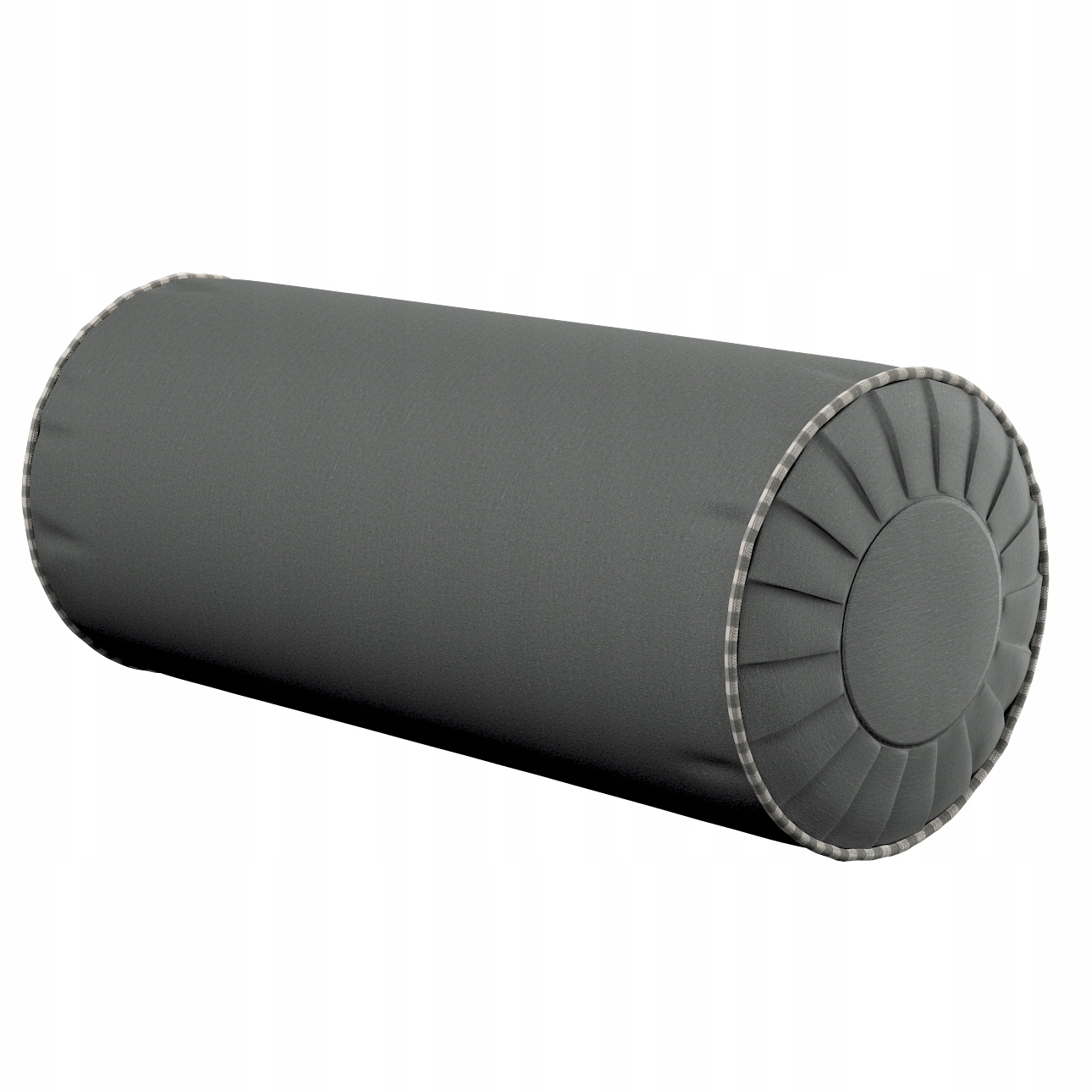 Dekoria Polštář váleček s záložkami, šedý