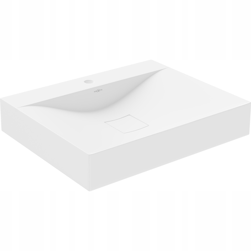 Mexen Poli umyvadlo z konglomerátu 60 x 48 cm bílá