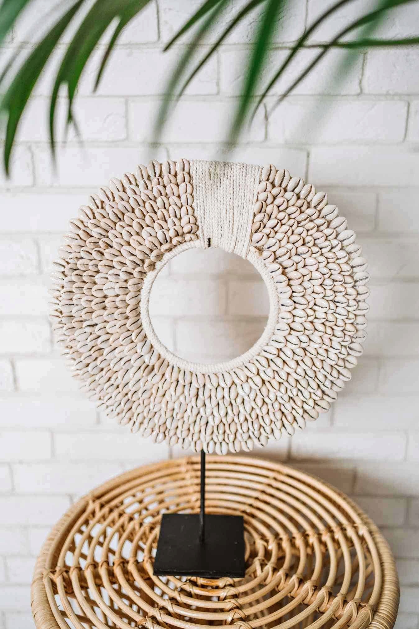 Ozdoba z mušlí Okrúhla Dekorácia Stojaca Boho