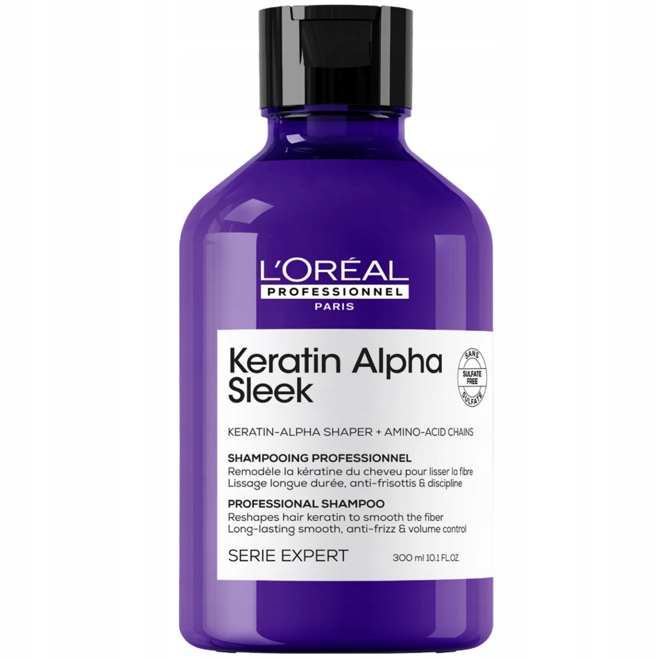 Szampon Wygładząjący Połysk Do Włosów Loreal Keratin Alpha Sleek 300 ML