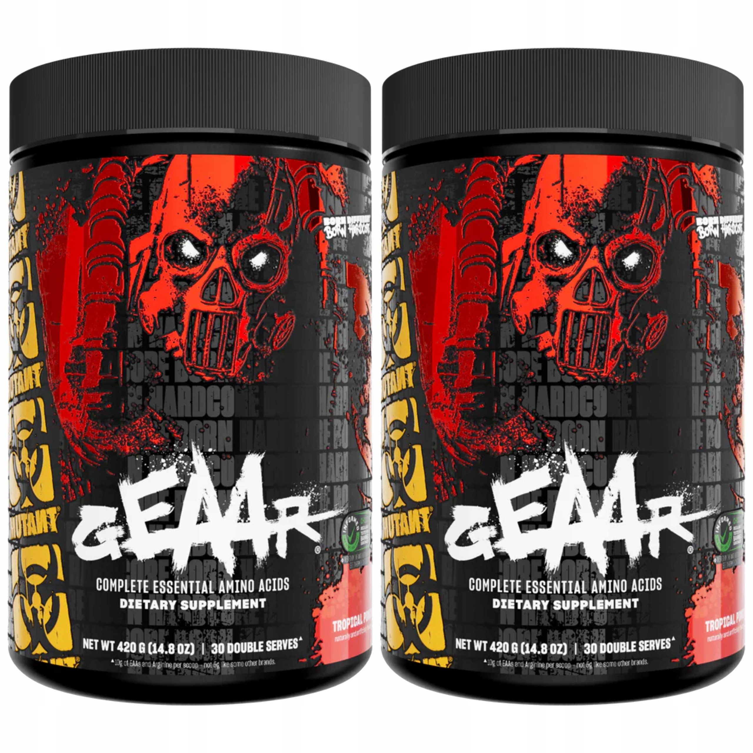 2 x aminokyseliny Eaa Bcaa Leucin Regenerace svalů Trénink Mutant Geaar