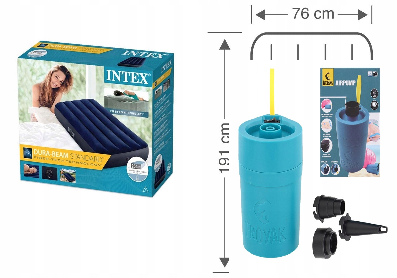 Matrace 191x76x25 cm Intex 64756 Km Bezdrátová pumpa Froayk