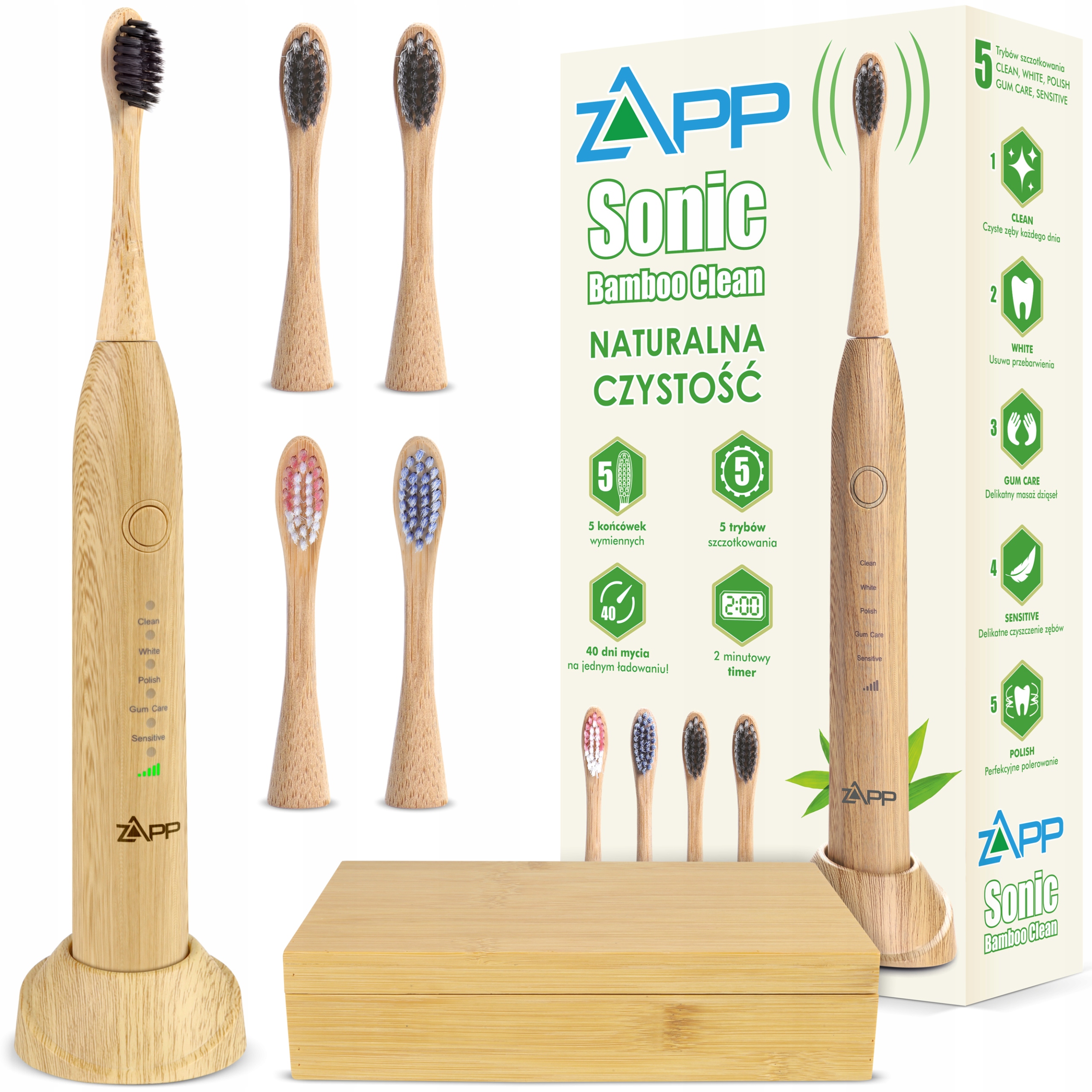 

Szczoteczka Soniczna Zapp-med 5 Końcówek Etui