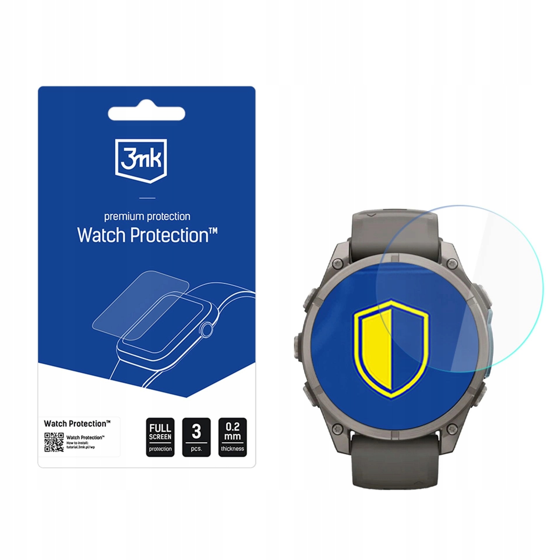 3 szt. Szkło hybrydowe do Garmin Fenix 9 47mm 3mk Watch Protection